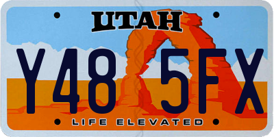 UT license plate Y485FX