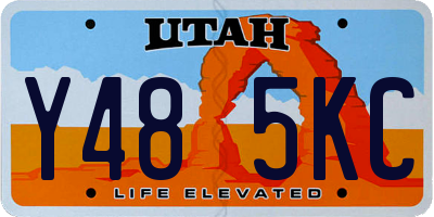 UT license plate Y485KC
