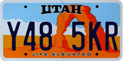 UT license plate Y485KR