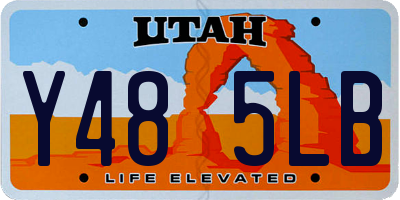 UT license plate Y485LB