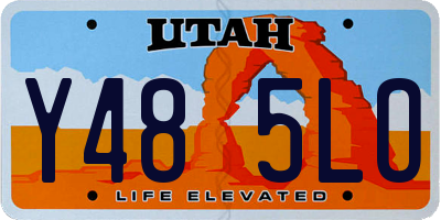 UT license plate Y485LO