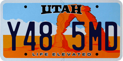 UT license plate Y485MD