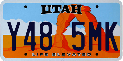UT license plate Y485MK