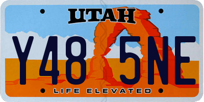 UT license plate Y485NE