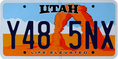 UT license plate Y485NX