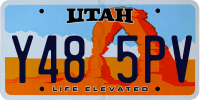 UT license plate Y485PV