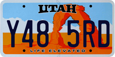 UT license plate Y485RD