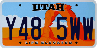 UT license plate Y485WW