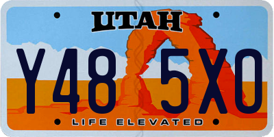 UT license plate Y485XO