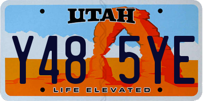 UT license plate Y485YE