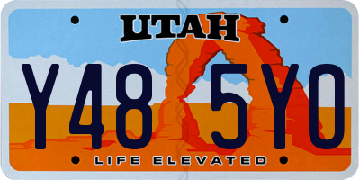 UT license plate Y485YO