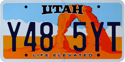 UT license plate Y485YT