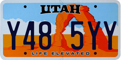 UT license plate Y485YY