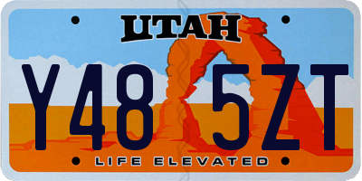 UT license plate Y485ZT
