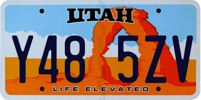UT license plate Y485ZV
