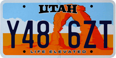 UT license plate Y486ZT