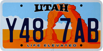 UT license plate Y487AB