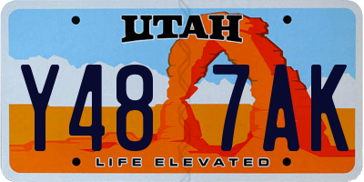 UT license plate Y487AK