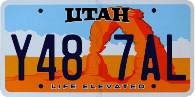 UT license plate Y487AL