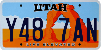UT license plate Y487AN