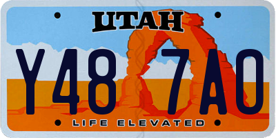 UT license plate Y487AO