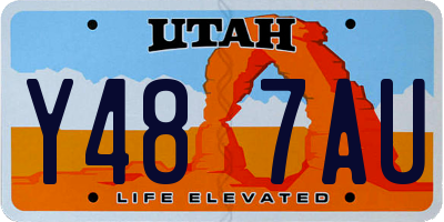 UT license plate Y487AU