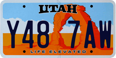 UT license plate Y487AW
