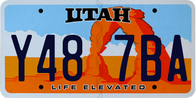 UT license plate Y487BA