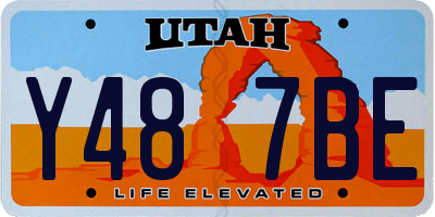 UT license plate Y487BE