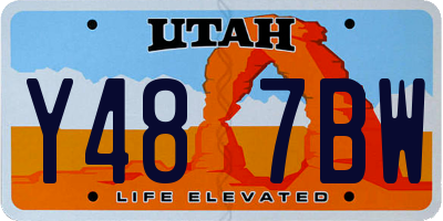 UT license plate Y487BW