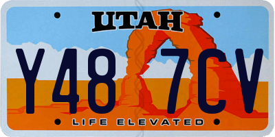 UT license plate Y487CV
