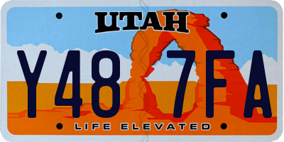 UT license plate Y487FA