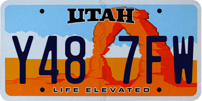 UT license plate Y487FW