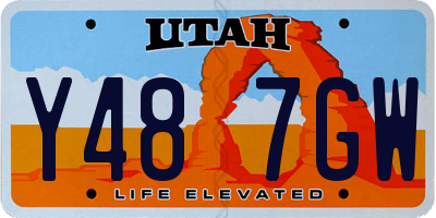 UT license plate Y487GW