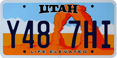 UT license plate Y487HI