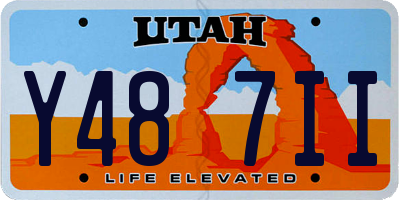 UT license plate Y487II