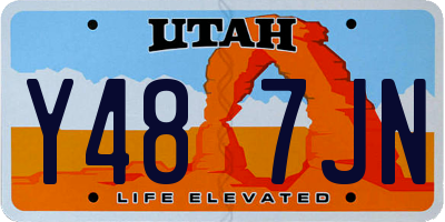 UT license plate Y487JN