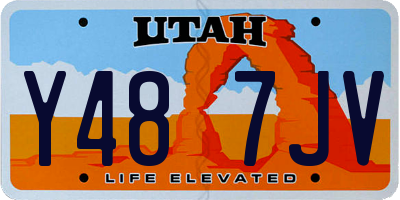 UT license plate Y487JV