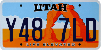 UT license plate Y487LD