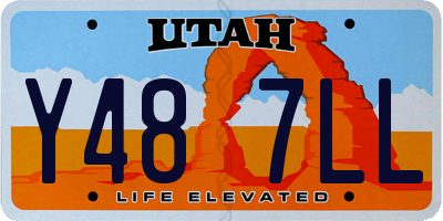UT license plate Y487LL