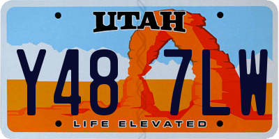 UT license plate Y487LW