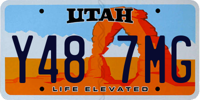 UT license plate Y487MG