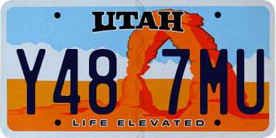 UT license plate Y487MU