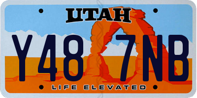 UT license plate Y487NB