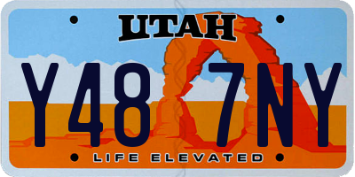 UT license plate Y487NY