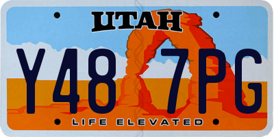 UT license plate Y487PG