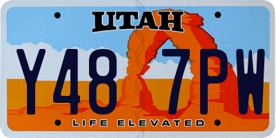 UT license plate Y487PW