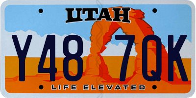 UT license plate Y487QK