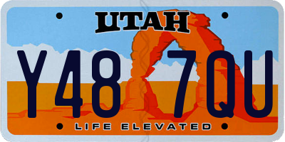 UT license plate Y487QU