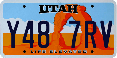 UT license plate Y487RV